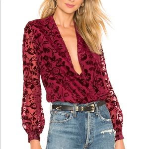Lovers + Friends: Whisper Top in Maroon